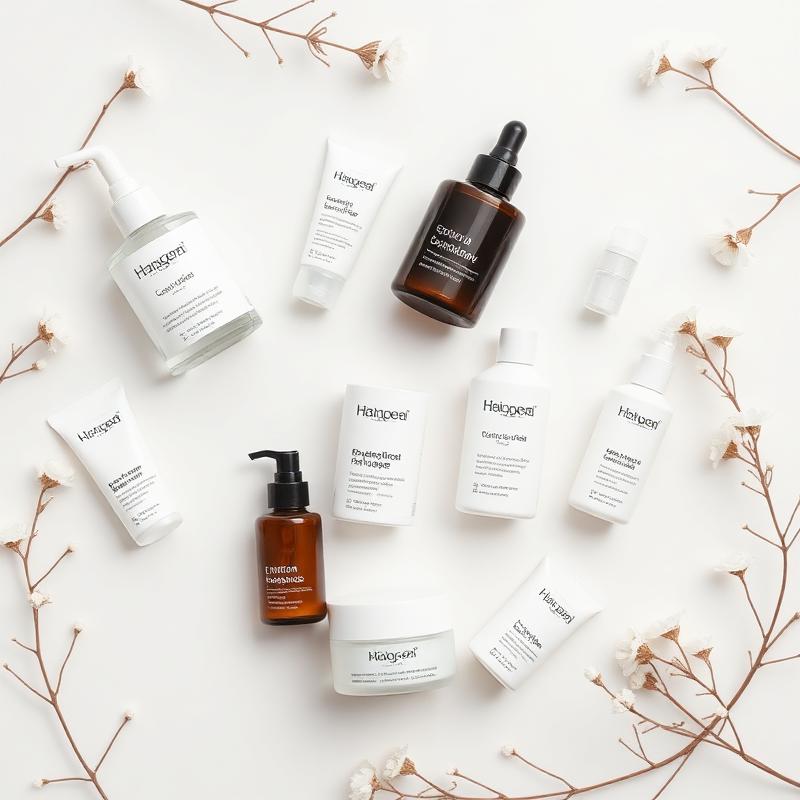 AI-generated skincare flat lay